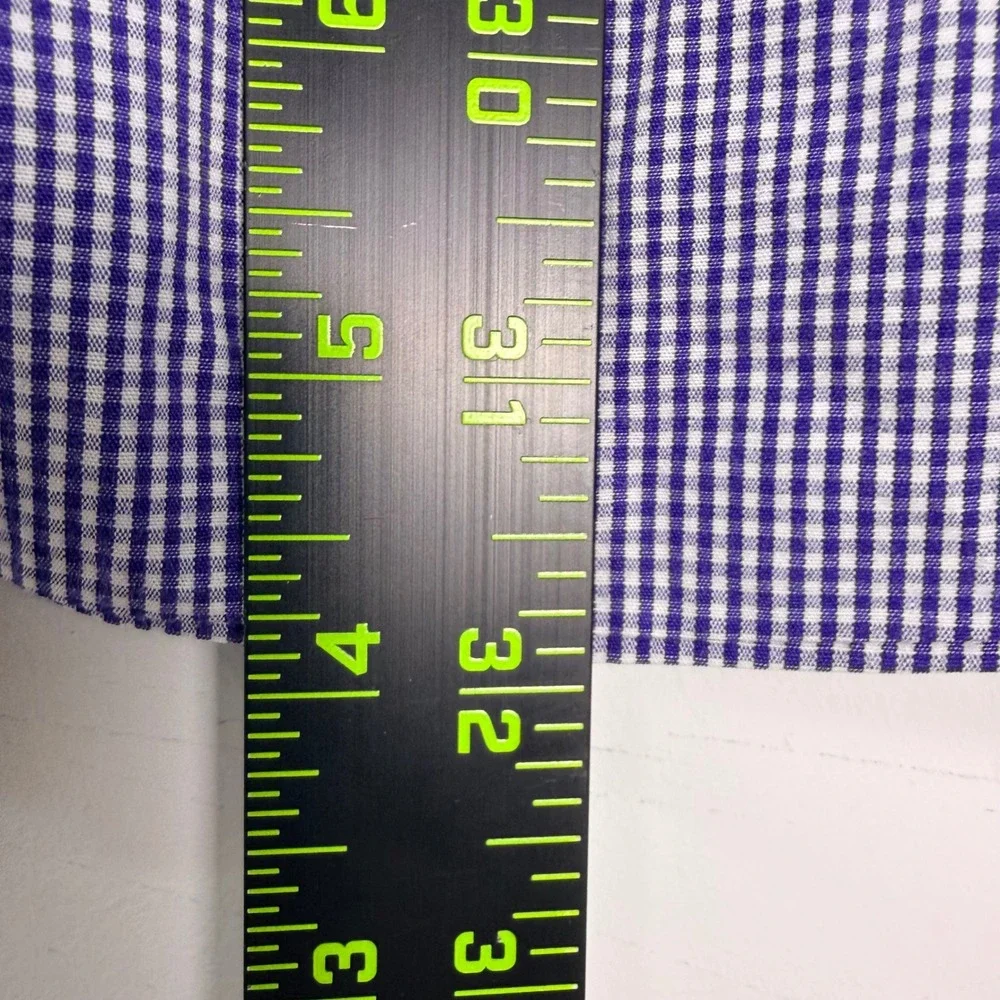 Ralph Lauren Yarmouth‎ Shirt Mens Large 16.5 Blue Purple Micro Check Button Down